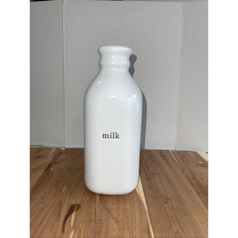 Bistro Blanc White MILK Stoneware Jug Jar Bottle Cottagecore Farmhouse Cow